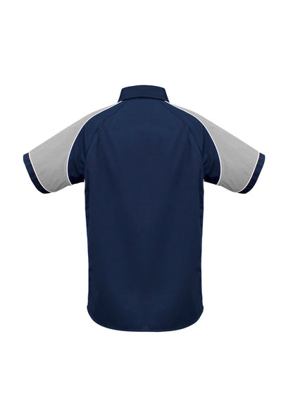 Biz Collection Mens Nitro Short Sleeve Shirt - Navy/Grey/White