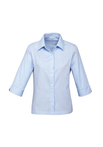 Biz Collection Womens Luxe 3/4 Sleeve Shirt - Blue