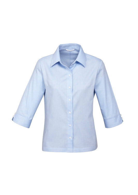 Biz Collection Womens Luxe 3/4 Sleeve Shirt - Blue