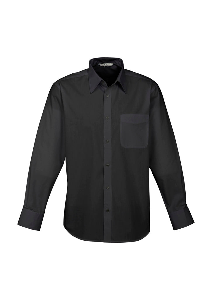Biz Collection Mens Base Long Sleeve Shirt - White