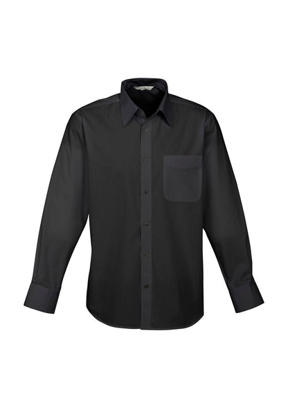 Biz Collection Mens Base Long Sleeve Shirt - White