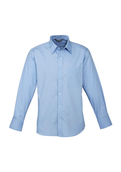 Biz Collection Mens Base Long Sleeve Shirt - Blue