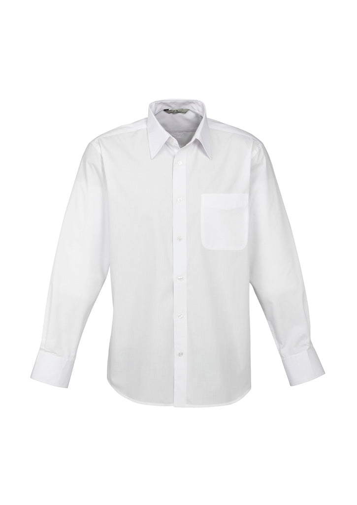 Biz Collection Mens Base Long Sleeve Shirt - White