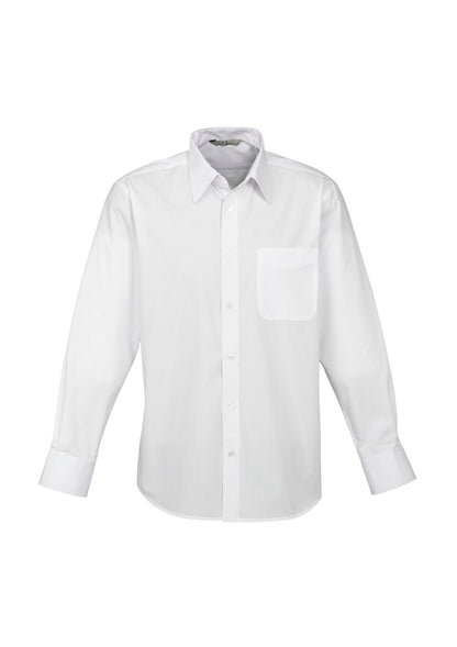 Biz Collection Mens Base Long Sleeve Shirt - White
