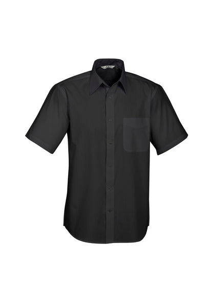 Biz Collection Mens Base Short Sleeve Shirt - Black