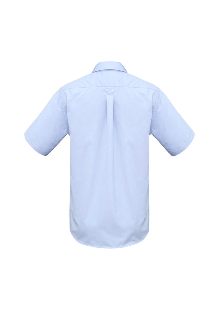 Biz Collection Mens Base Short Sleeve Shirt - Blue