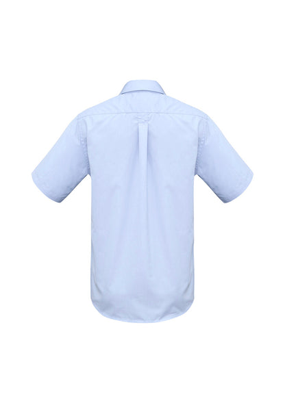 Biz Collection Mens Base Short Sleeve Shirt - Blue