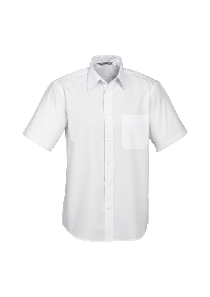 Biz Collection Mens Base Short Sleeve Shirt - White