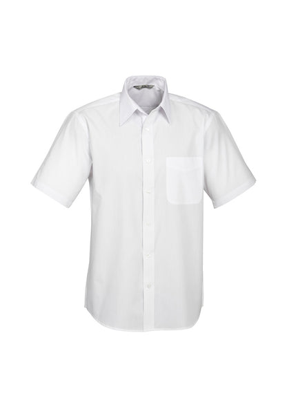 Biz Collection Mens Base Short Sleeve Shirt - White