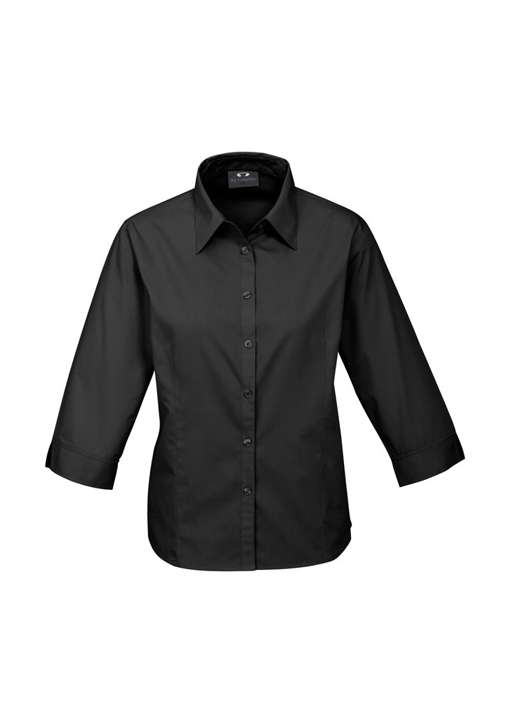 Biz Collection Womens Base 3/4 Sleeve Shirt - Black