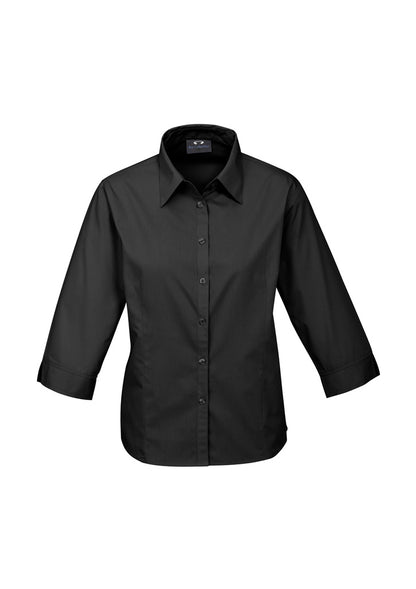 Biz Collection Womens Base 3/4 Sleeve Shirt - Black