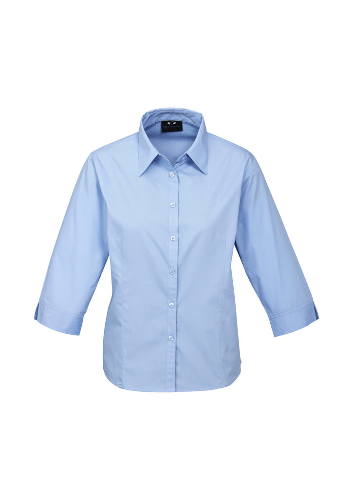 Biz Collection Womens Base 3/4 Sleeve Shirt - Blue