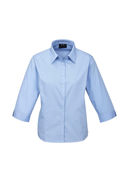 Biz Collection Womens Base 3/4 Sleeve Shirt - Blue