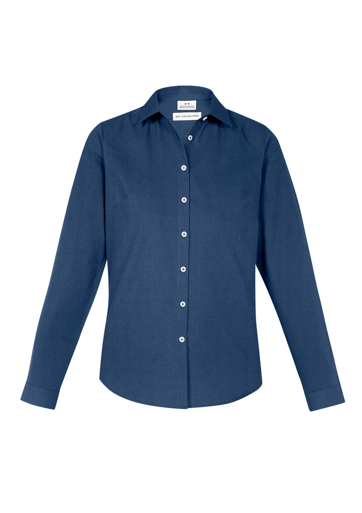 Biz Collection Womens Memphis Long Sleeve Shirt - Mineral Blue