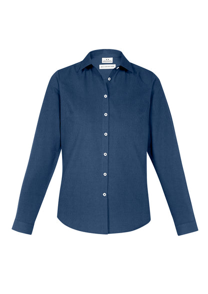 Biz Collection Womens Memphis Long Sleeve Shirt - Mineral Blue
