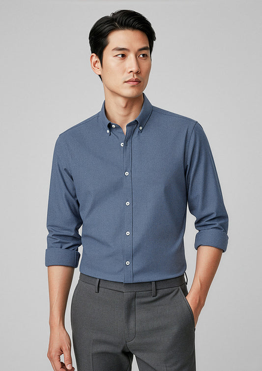 Biz Collection Mens Memphis Long Sleeve Shirt - Grey Smoke