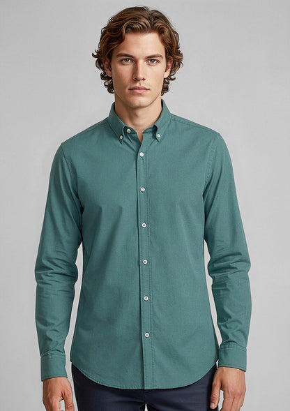 Biz Collection Mens Memphis Long Sleeve Shirt - Jasper Green