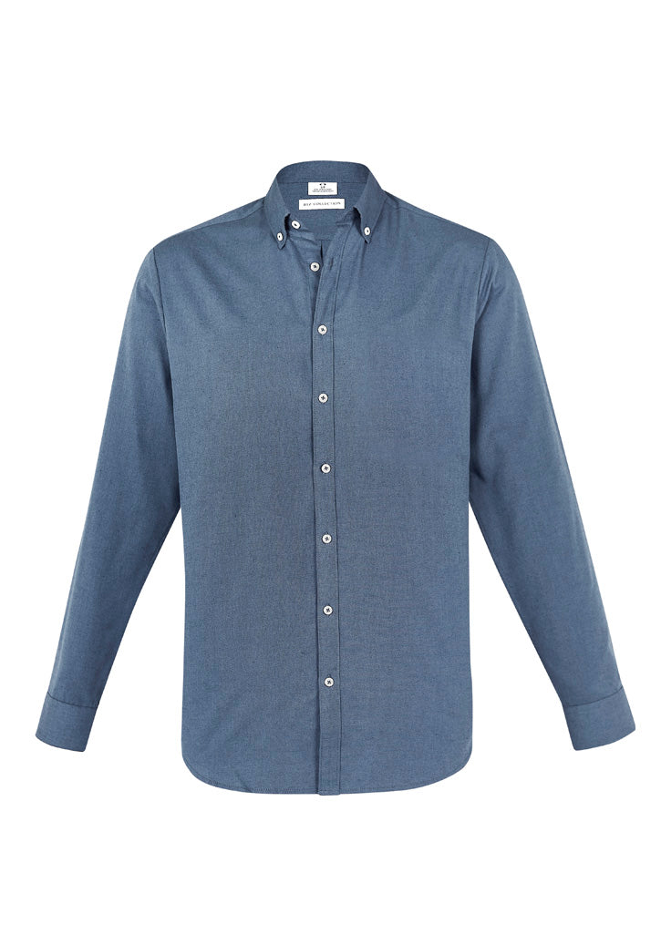 Biz Collection Mens Memphis Long Sleeve Shirt - Grey Smoke