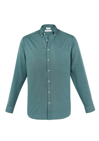 Biz Collection Mens Memphis Long Sleeve Shirt - Jasper Green