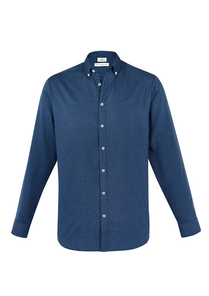 Biz Collection Mens Memphis Long Sleeve Shirt - Mineral Blue