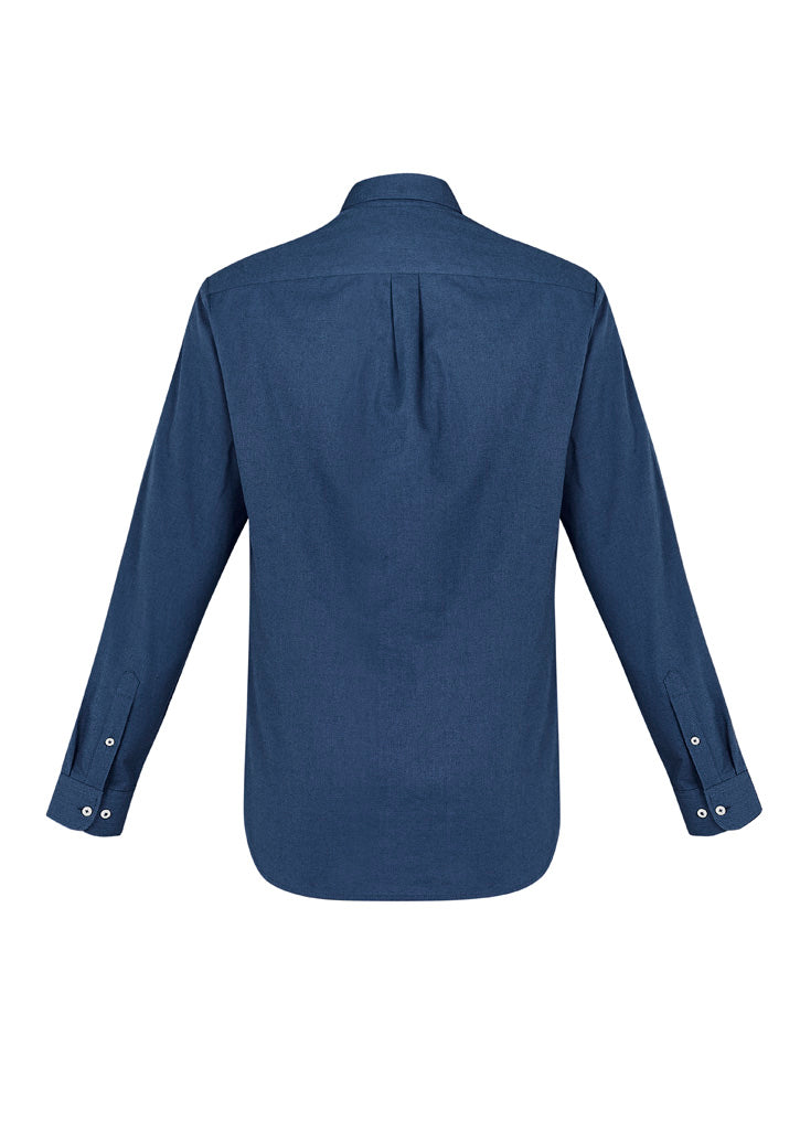Biz Collection Mens Memphis Long Sleeve Shirt - Mineral Blue