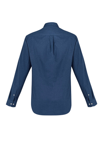 Biz Collection Mens Memphis Long Sleeve Shirt - Mineral Blue