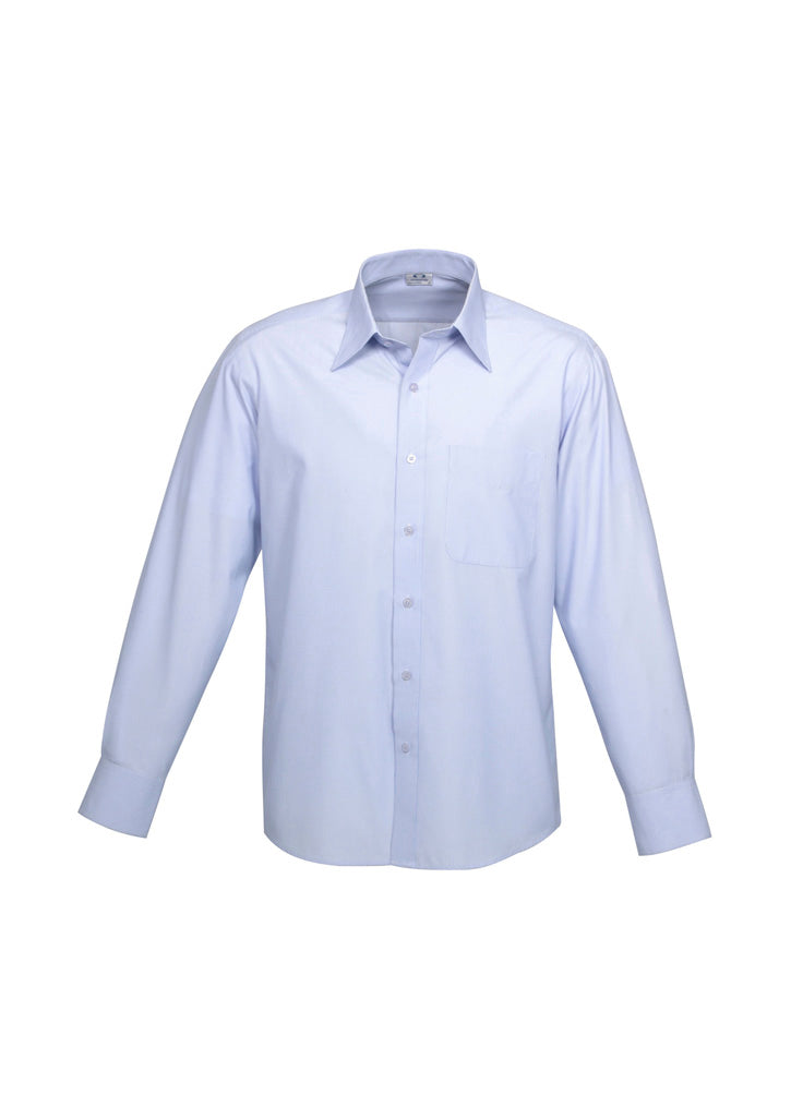 Biz Collection Mens Ambassador Long Sleeve Shirt - Blue