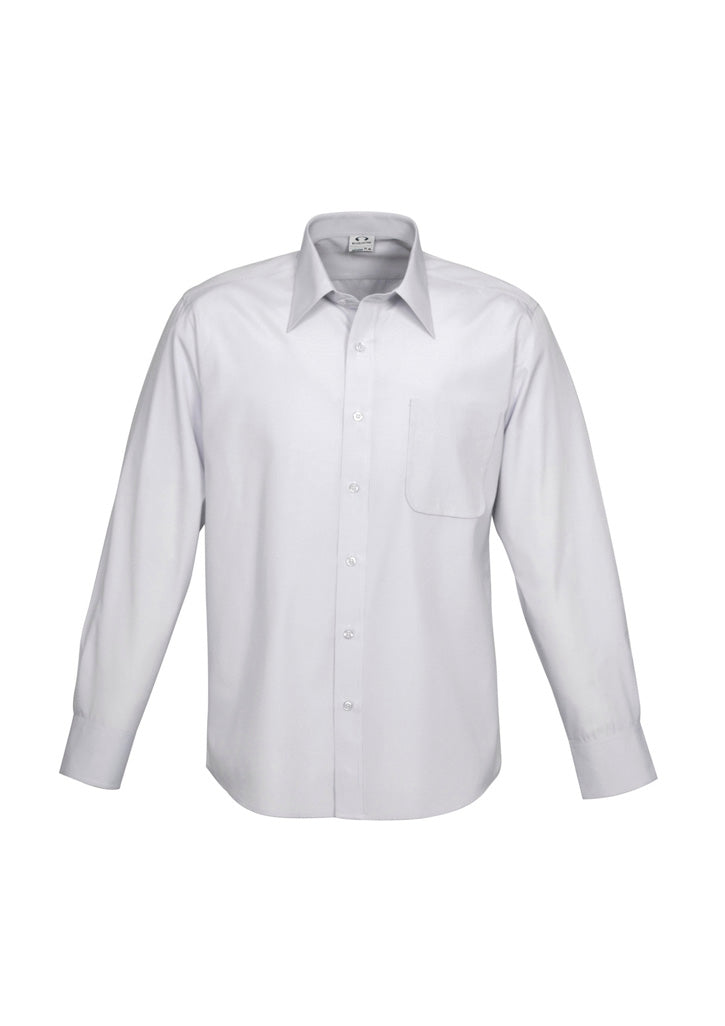 Biz Collection Mens Ambassador Long Sleeve Shirt - Silver Grey
