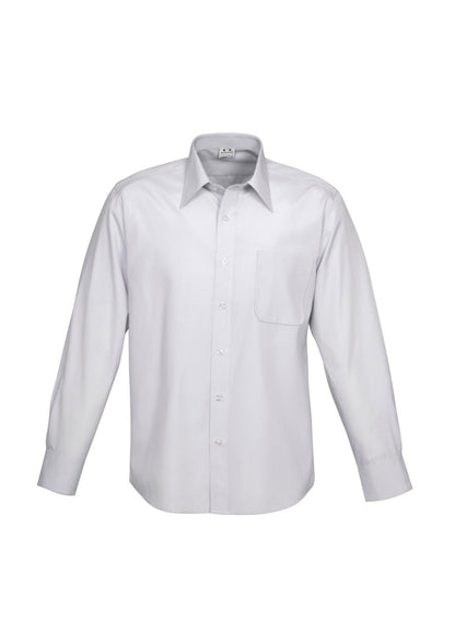 Biz Collection Mens Ambassador Long Sleeve Shirt - Silver Grey