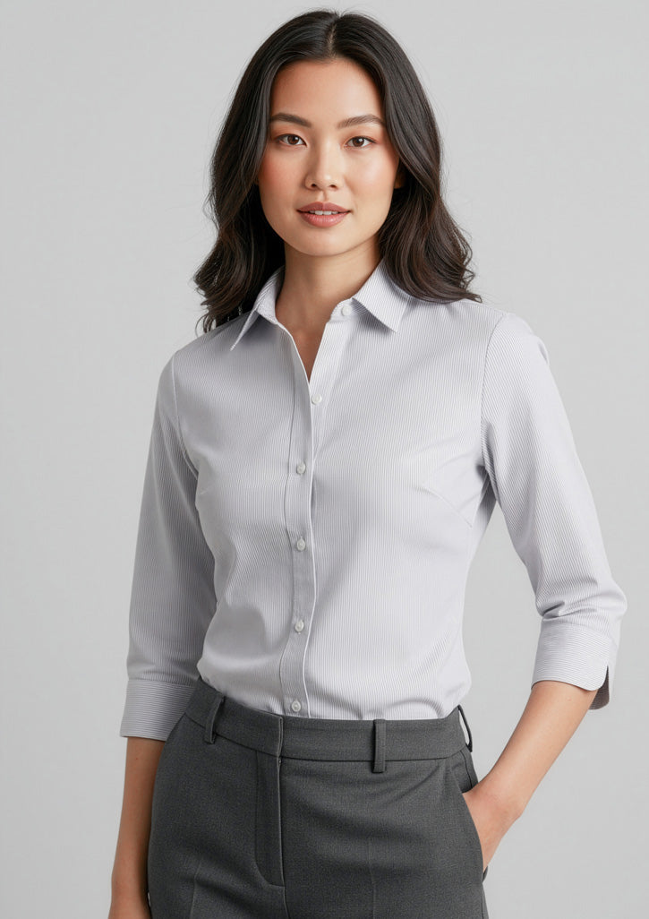 Biz Collection Womens Ambassador 3/4 Sleeve Shirt - Silver Grey