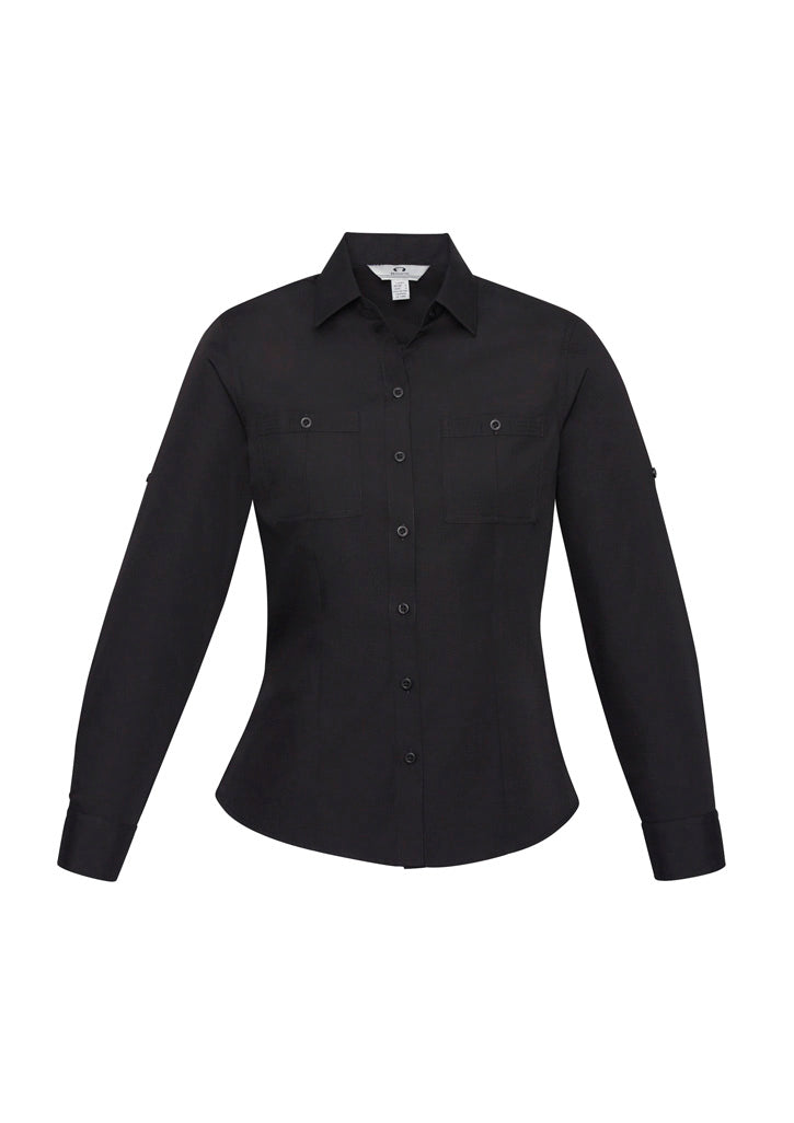 Biz Collection Womens Bondi Long Sleeve Shirt - Black