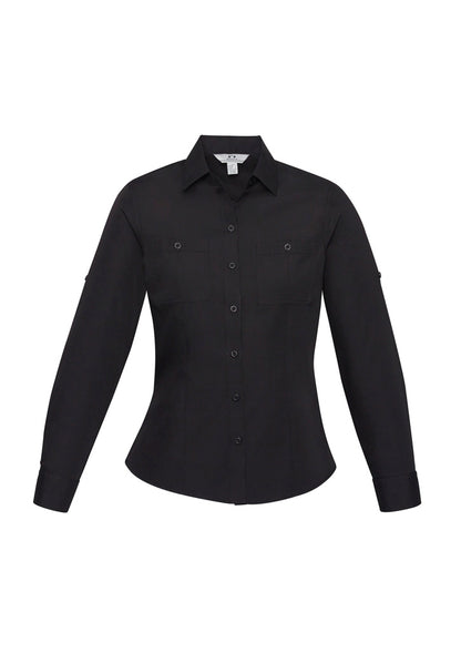 Biz Collection Womens Bondi Long Sleeve Shirt - Black