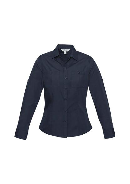 Biz Collection Womens Bondi Long Sleeve Shirt - Navy