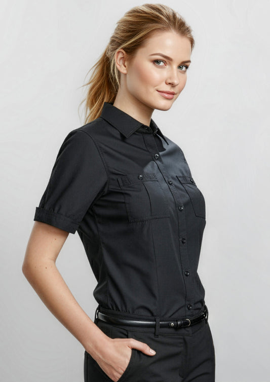 Biz Collection Womens Bondi Short Sleeve Shirt - Black