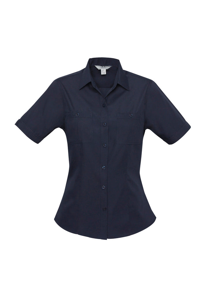 Biz Collection Womens Bondi Short Sleeve Shirt - Navy