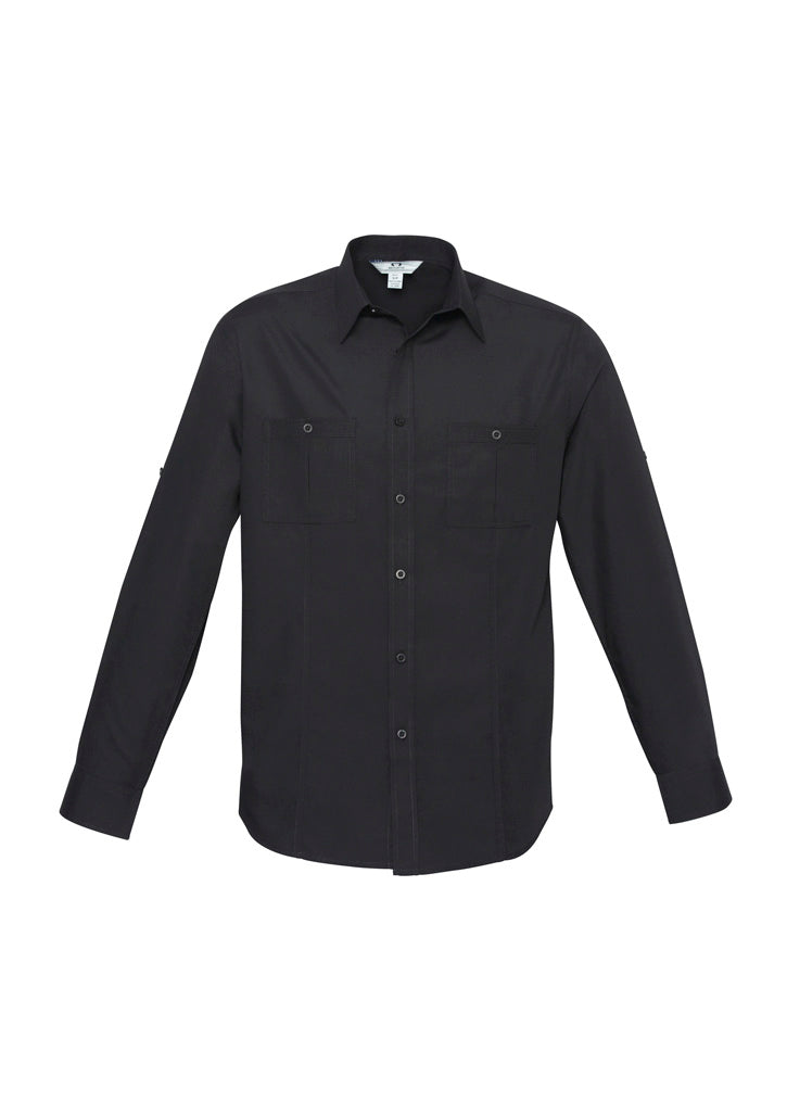 Biz Collection Mens Bondi Long Sleeve Shirt - Black