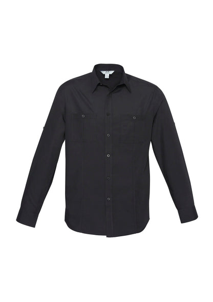 Biz Collection Mens Bondi Long Sleeve Shirt - Black