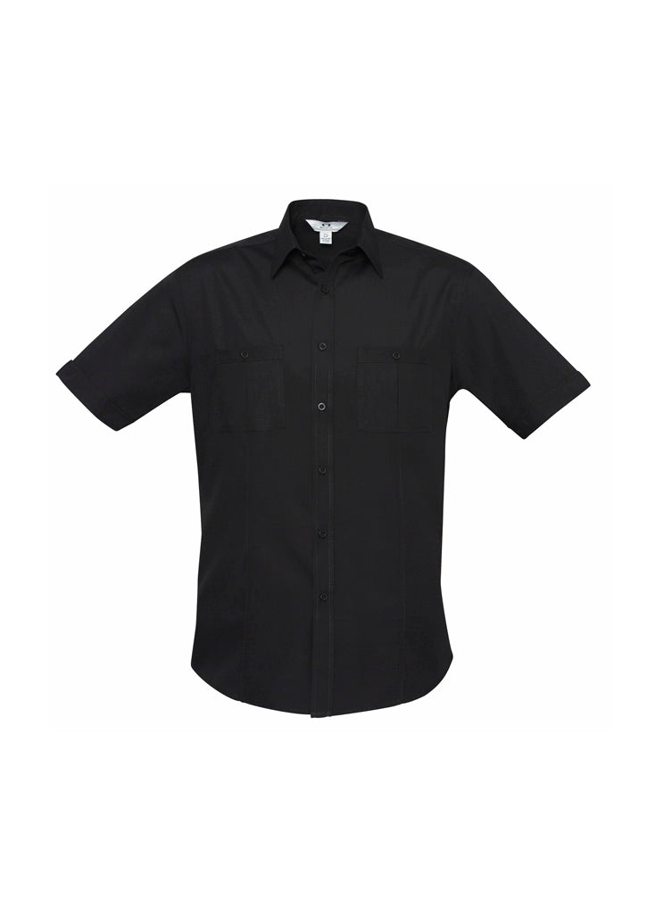 Biz Collection Mens Bondi Short Sleeve Shirt - Black