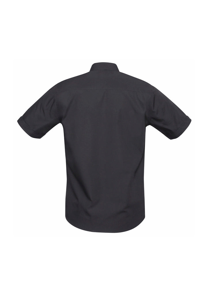 Biz Collection Mens Bondi Short Sleeve Shirt - Charcoal