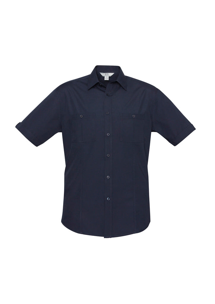 Biz Collection Mens Bondi Short Sleeve Shirt - Navy
