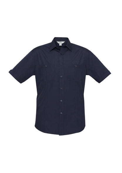 Biz Collection Mens Bondi Short Sleeve Shirt - Navy