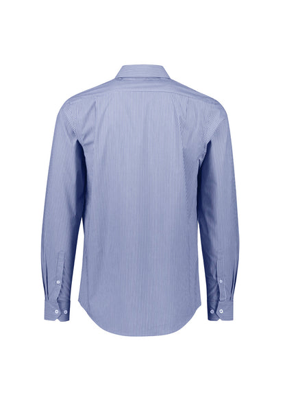 Biz Collection Mens Conran Classic Long Sleeve Shirt - French Blue/White