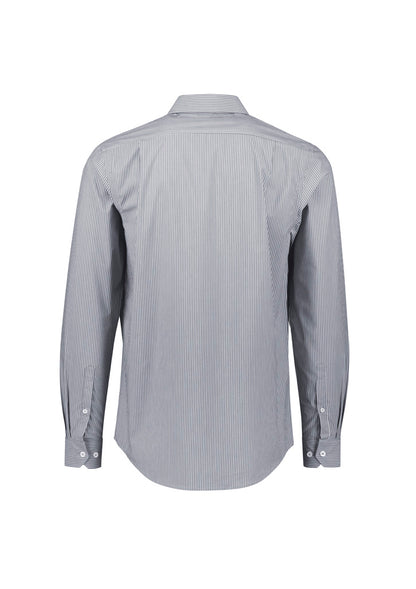Biz Collection Mens Conran Classic Long Sleeve Shirt - Slate/White
