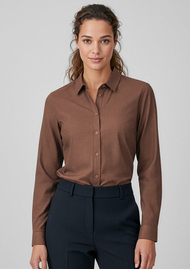 Biz Collection Womens Soul Long Sleeve Shirt - Rust