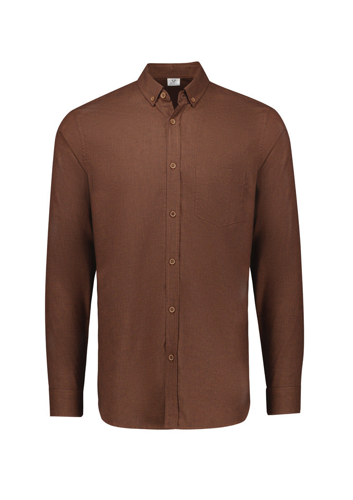 Biz Collection Mens Soul Long Sleeve Shirt - Rust