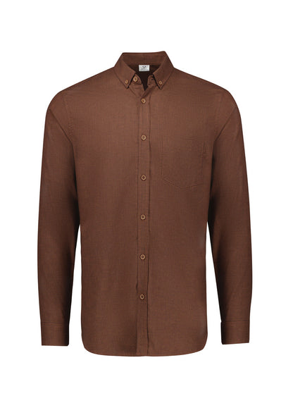 Biz Collection Mens Soul Long Sleeve Shirt - Rust