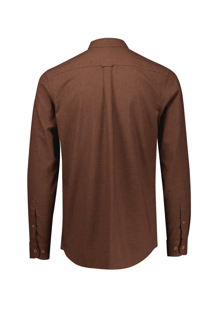 Biz Collection Mens Soul Long Sleeve Shirt - Rust