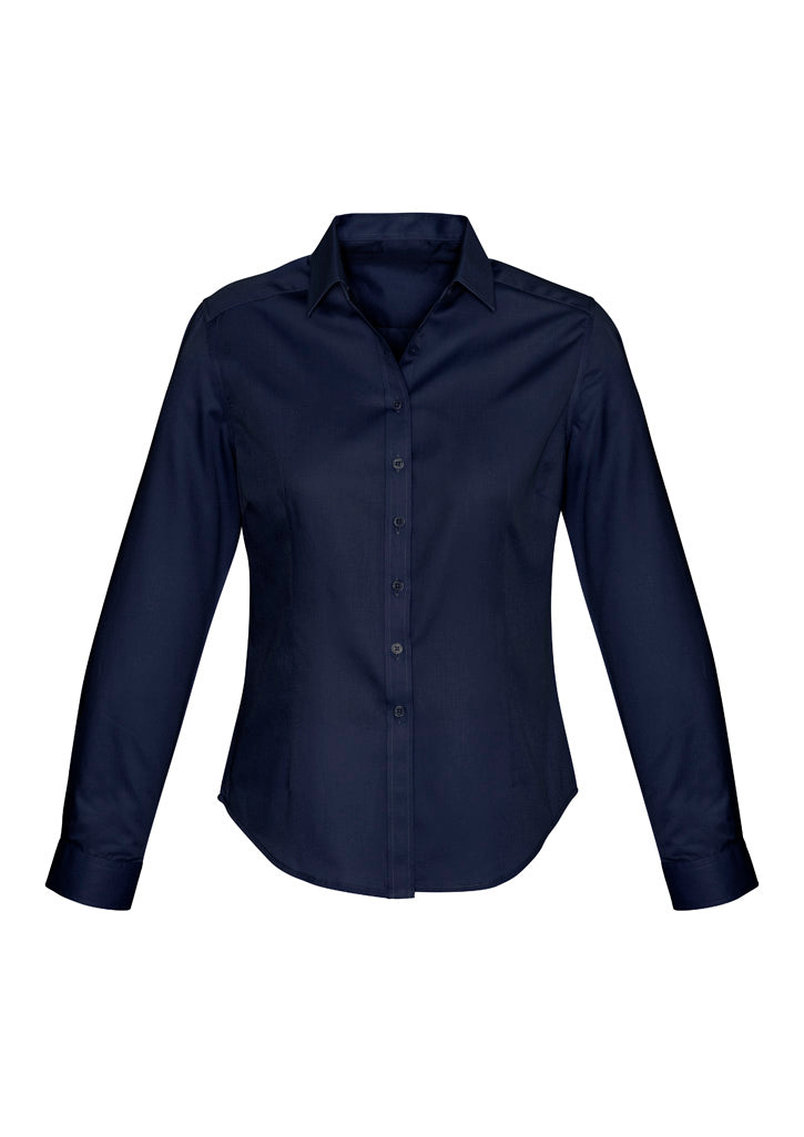 Biz Collection Womens Dalton Long Sleeve Shirt - Navy