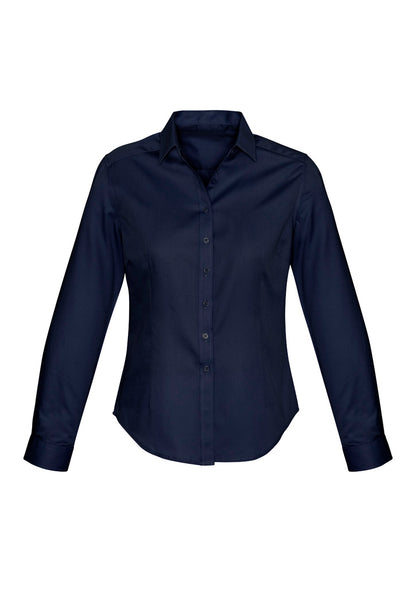 Biz Collection Womens Dalton Long Sleeve Shirt - Navy