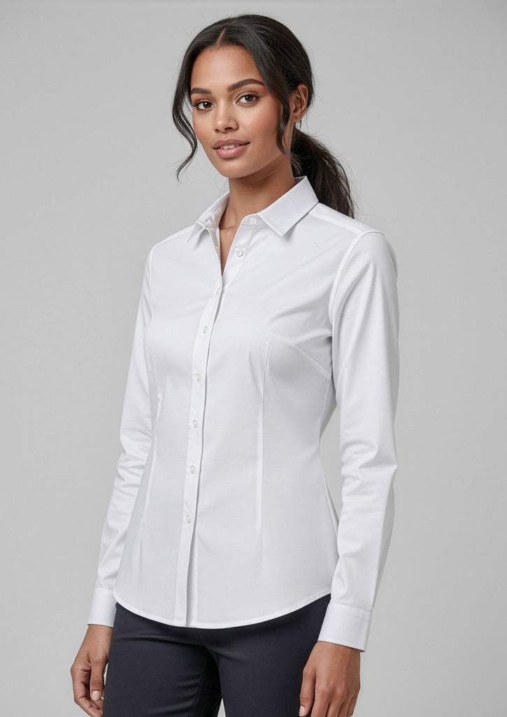 Biz Collection Womens Dalton Long Sleeve Shirt - White
